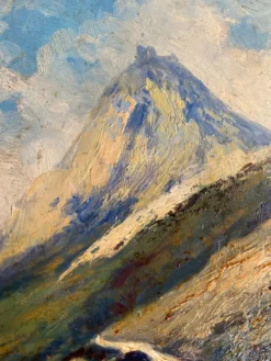 Huile sur panneau Jean-François Louis Merlet – Montségur, 1939