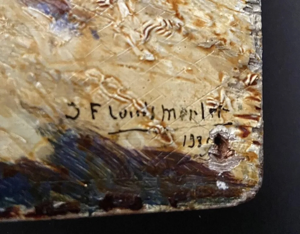 Huile sur panneau Jean-François Louis Merlet – Montségur, 1939