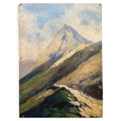 Huile sur panneau Jean-François Louis Merlet – Montségur, 1939