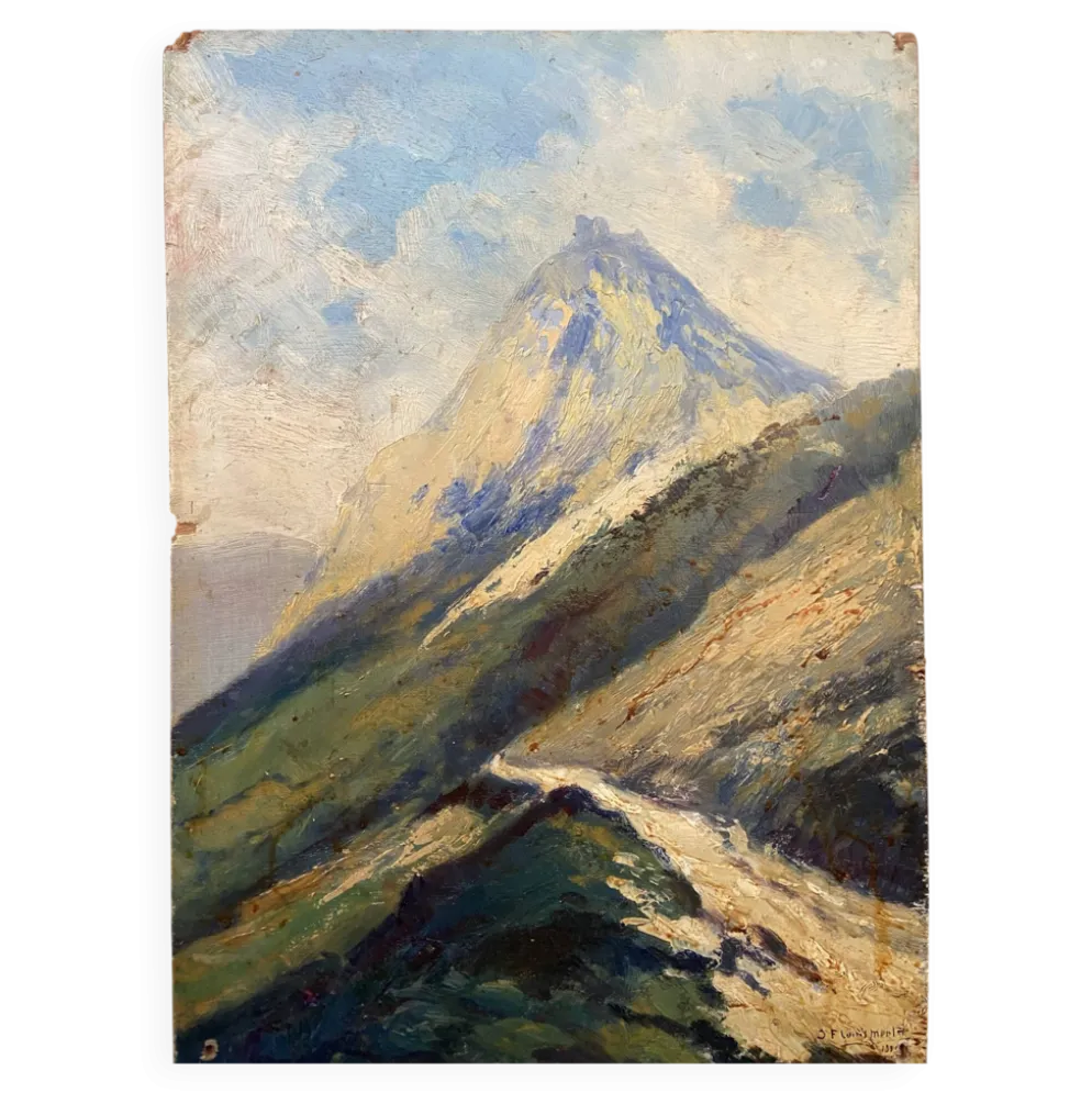 Huile sur panneau Jean-François Louis Merlet – Montségur, 1939