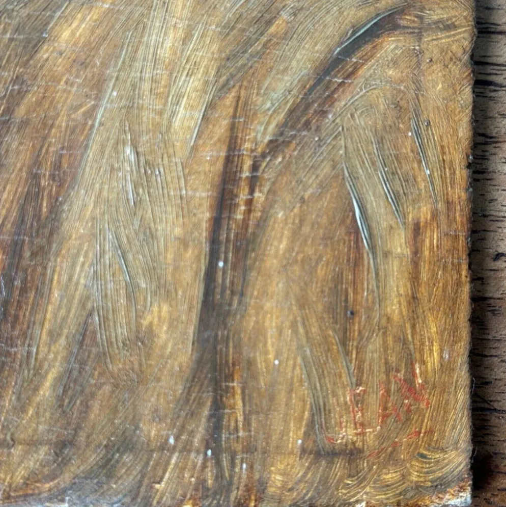 Huile sur panneau portrait d'homme barbu XIXe par Jean