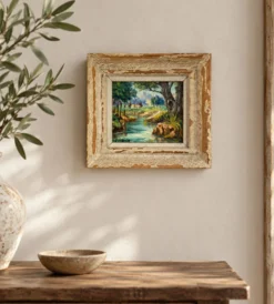 Huile sur panneau signée Edmond Flégier – paysage provençal vers 1950