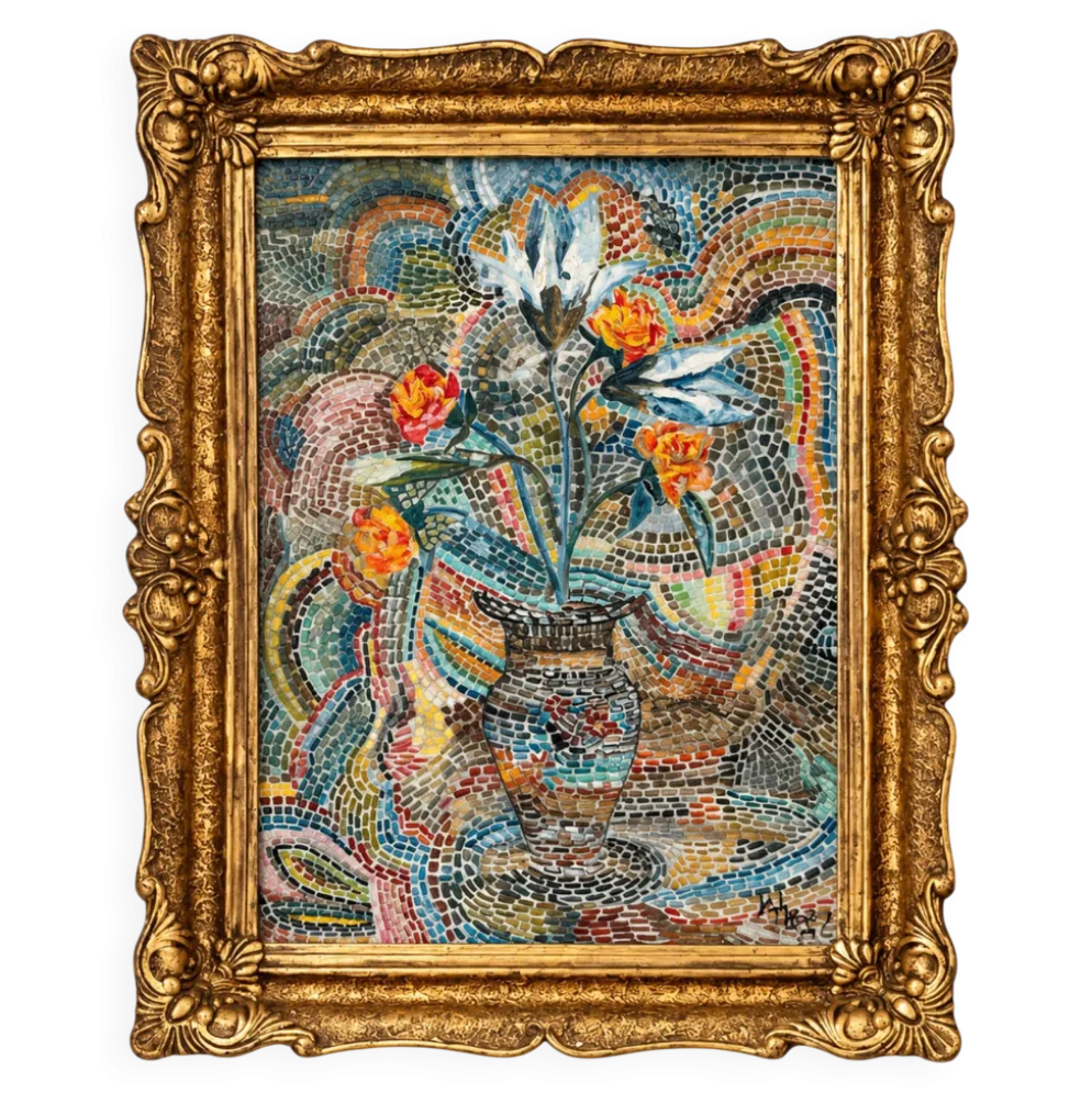 Huile sur panneau 1994 signée - fauvisme cubisme pointillisme