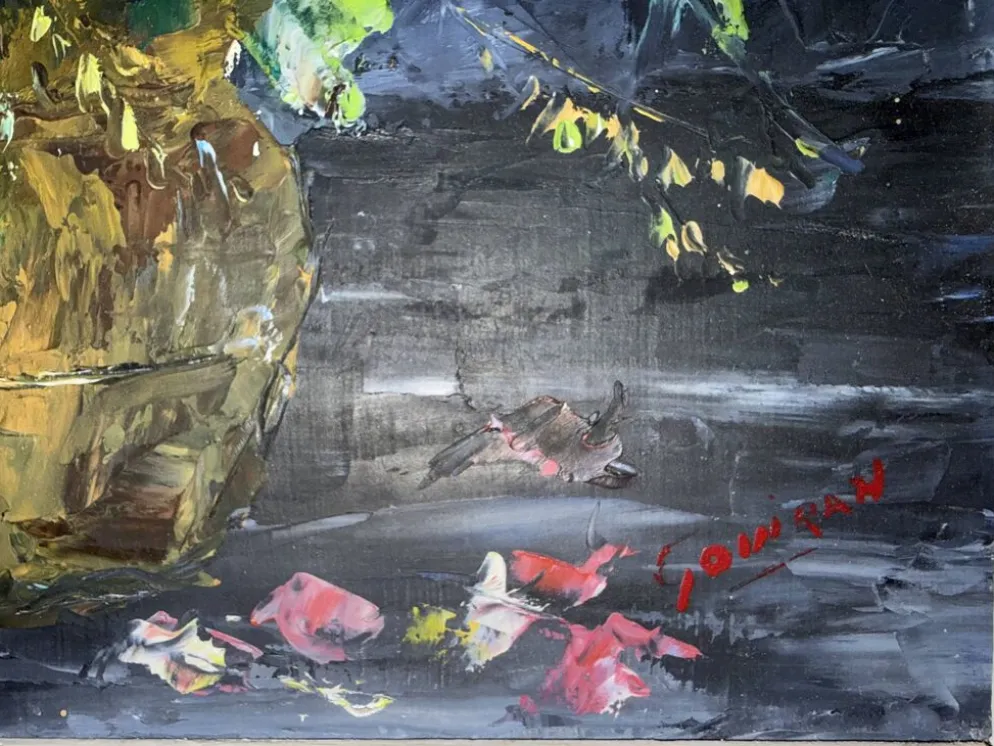 Huile sur panneau signée Renaud Gouiran