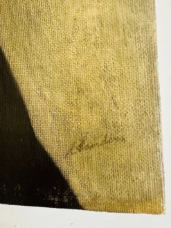 Huile sur toile marouflée sur panneau de chêne - Portrait de fumeur de pipe