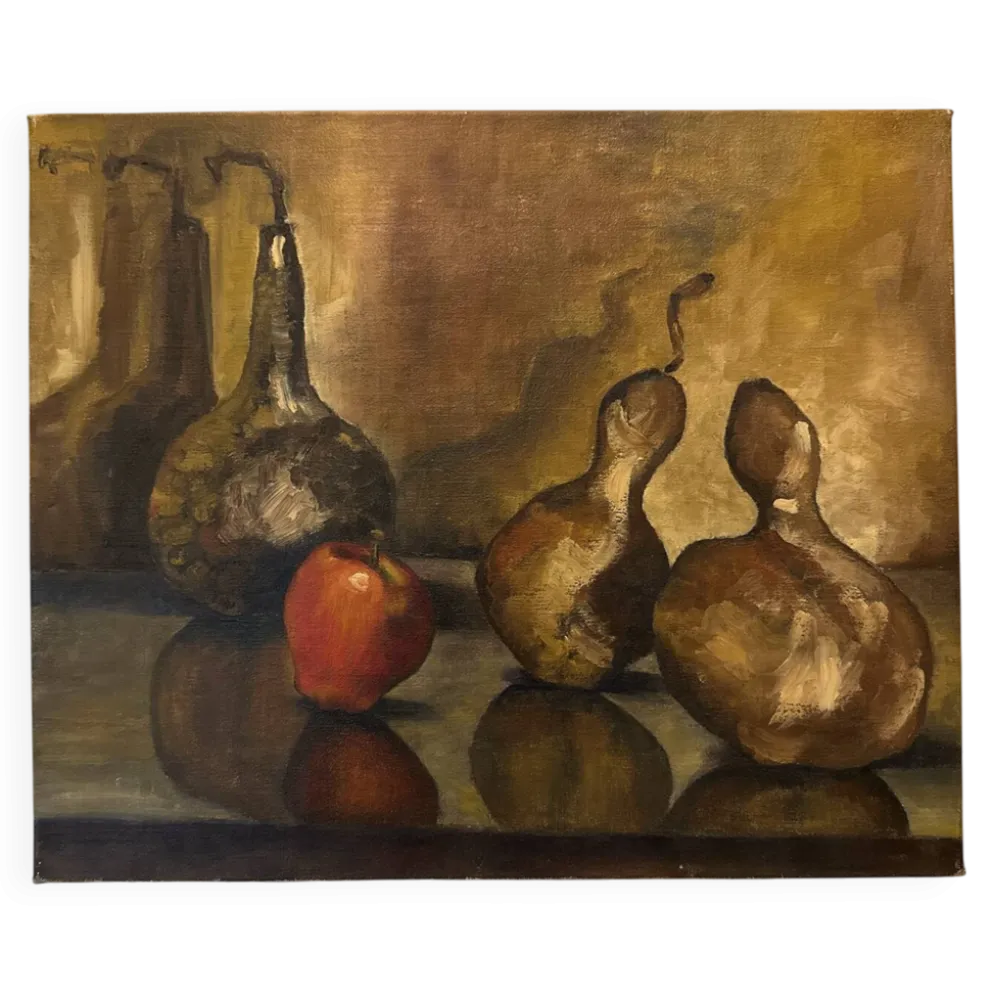 Huile sur toile nature morte