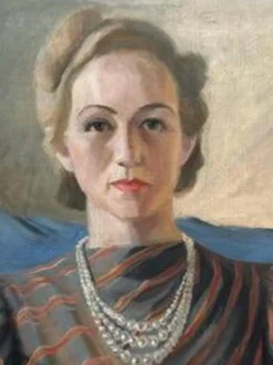 Huile sur toile originale suédoise – 'Portrait d'une dame' par Lenné – Signé – Daté 1939 – Encadré