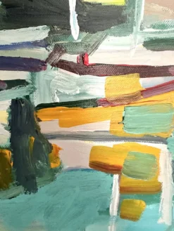 Huile sur toile port aux voiliers