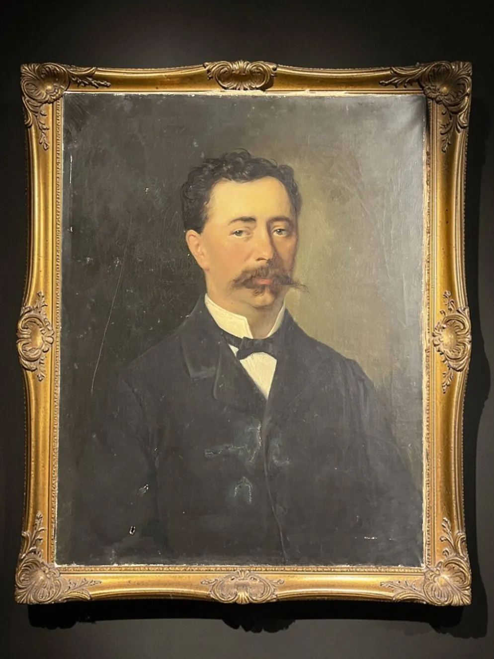 Huile sur toile portrait ancêtre signé A. Juliard daté XIXème