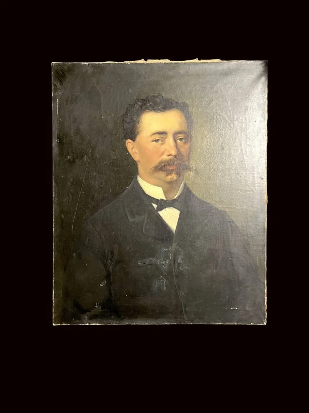 Huile sur toile portrait ancêtre signé A. Juliard daté XIXème