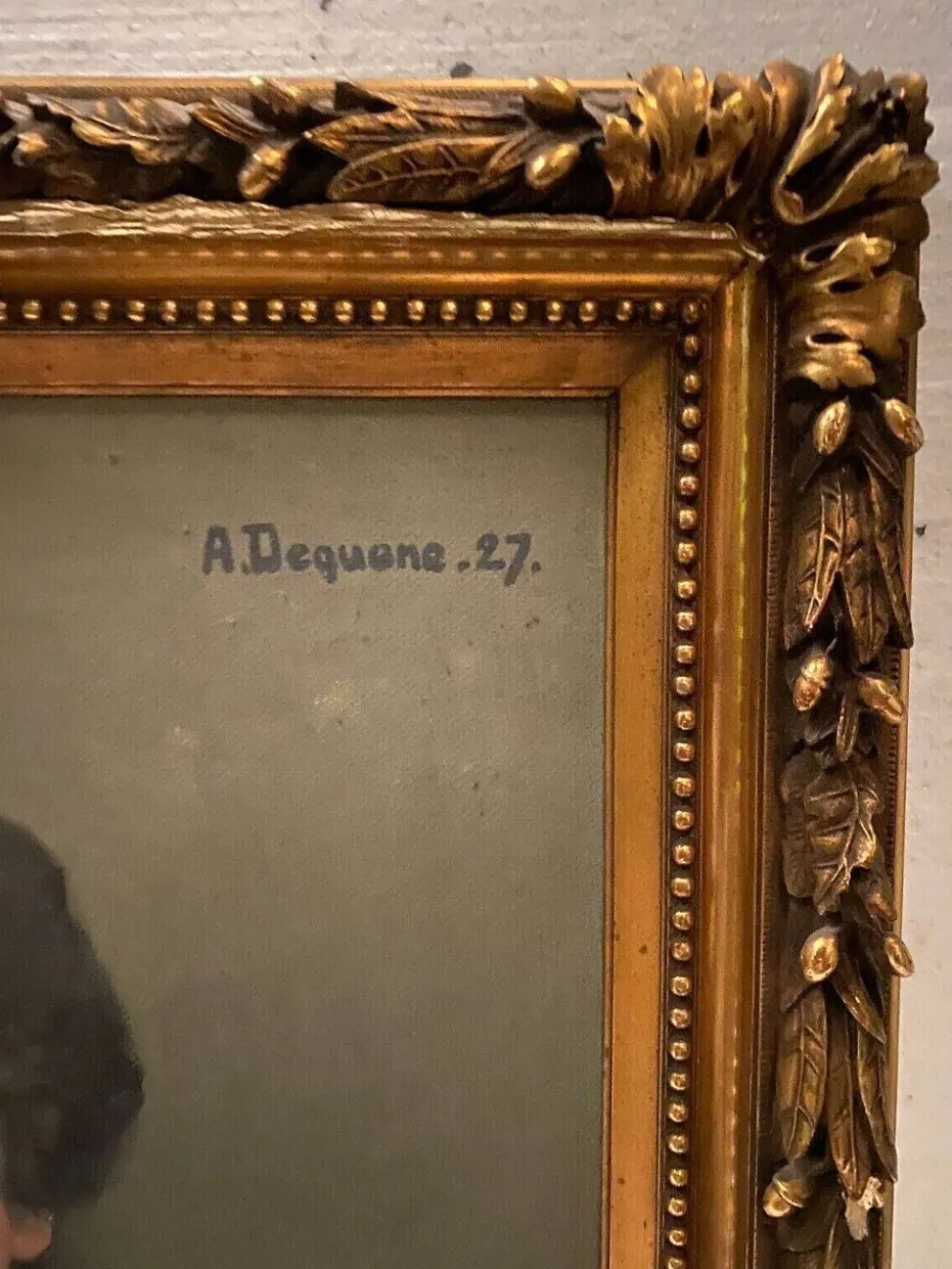 Huile sur toile "portrait de femme " par dequene albert xx siècle