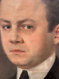 Huile sur toile, portrait d'un homme