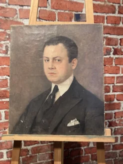Huile sur toile, portrait d'un homme