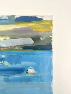 Huile sur toile signée, port de pêche aux barques colorées
