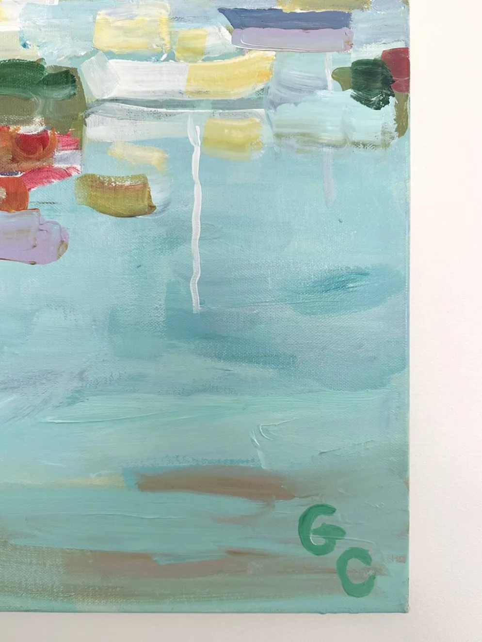 Huile sur toile signée, port de plaisance