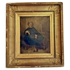 Huile sur toile XIXe – Lucile Doux – Portrait de demoiselle