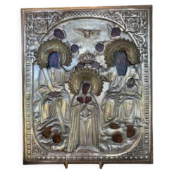 Icône « Couronnement de la Mère de Dieu » en argent, début XIXe siècle