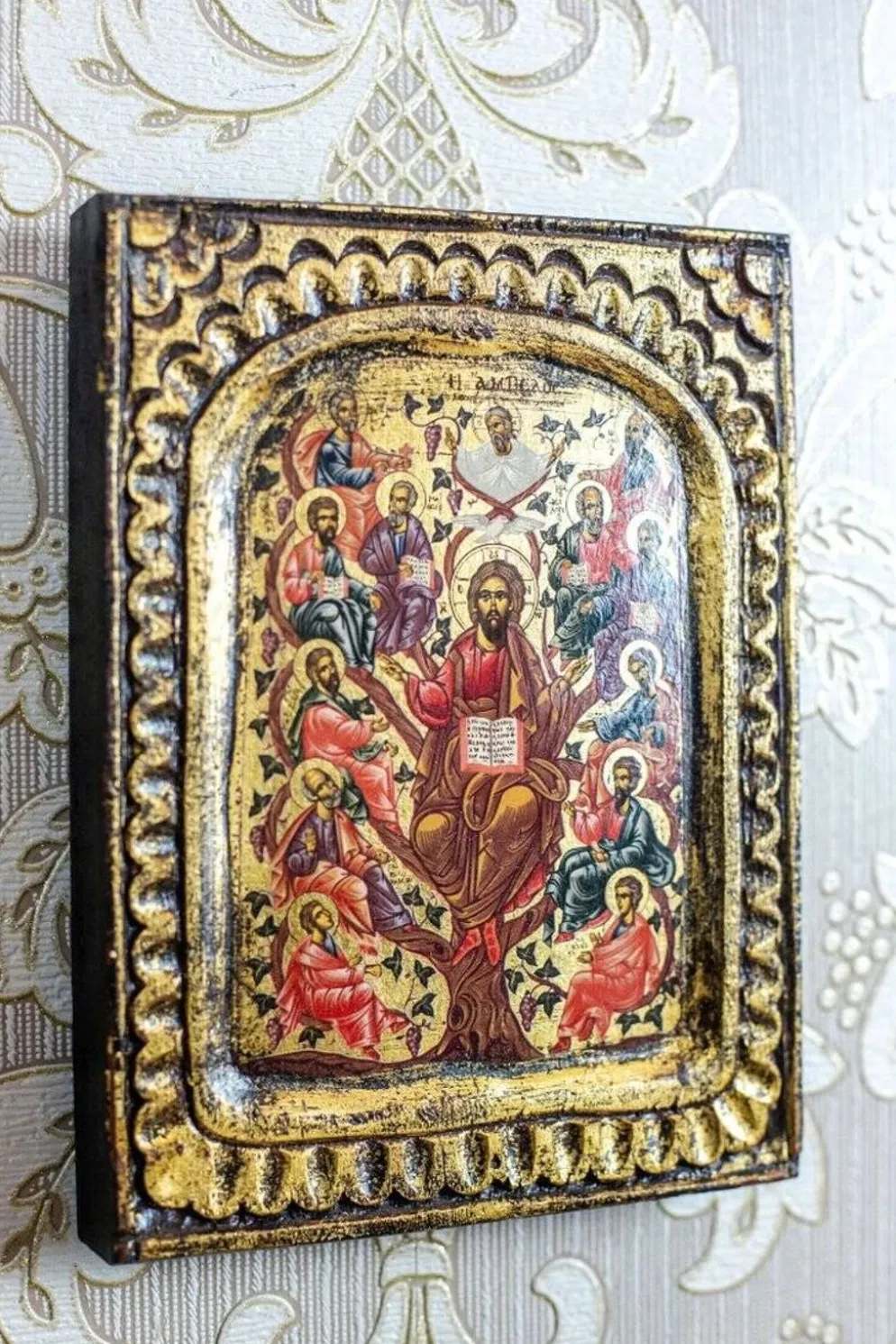 Icône du 20e siècle de Jésus et des Douze Apôtres, années 1890
