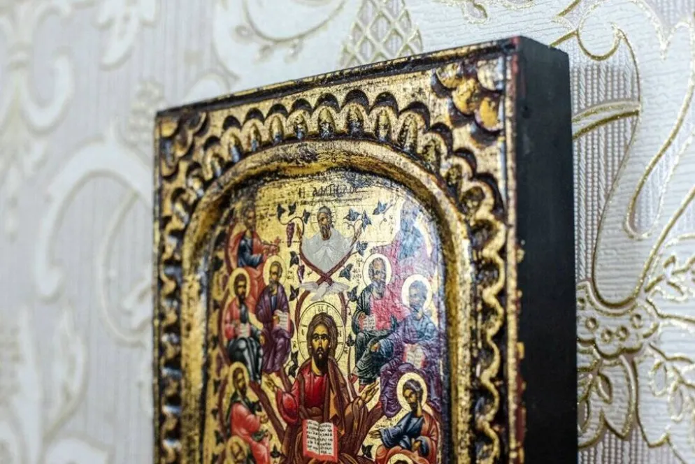 Icône du 20e siècle de Jésus et des Douze Apôtres, années 1890