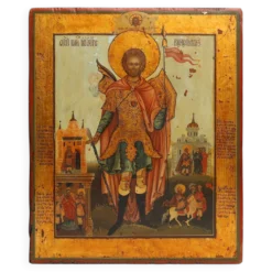 Icône religieuse russe de saint Jean le Guerrier, XIXe siècle