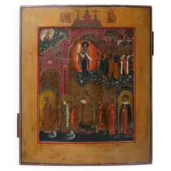 Icône russe « Intercession de la Mère de Dieu », Russie, vers 1900