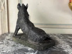 Il Porcelino d’après Pietro Tacca, sculpture en marbre vert serpentine, Italie XIXème siècle