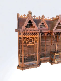 Importante cage à oiseaux - volière figurant une maison début xxème l 158 cm