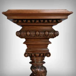 Importante Colonne Pivotante en Noyer massif – 1900