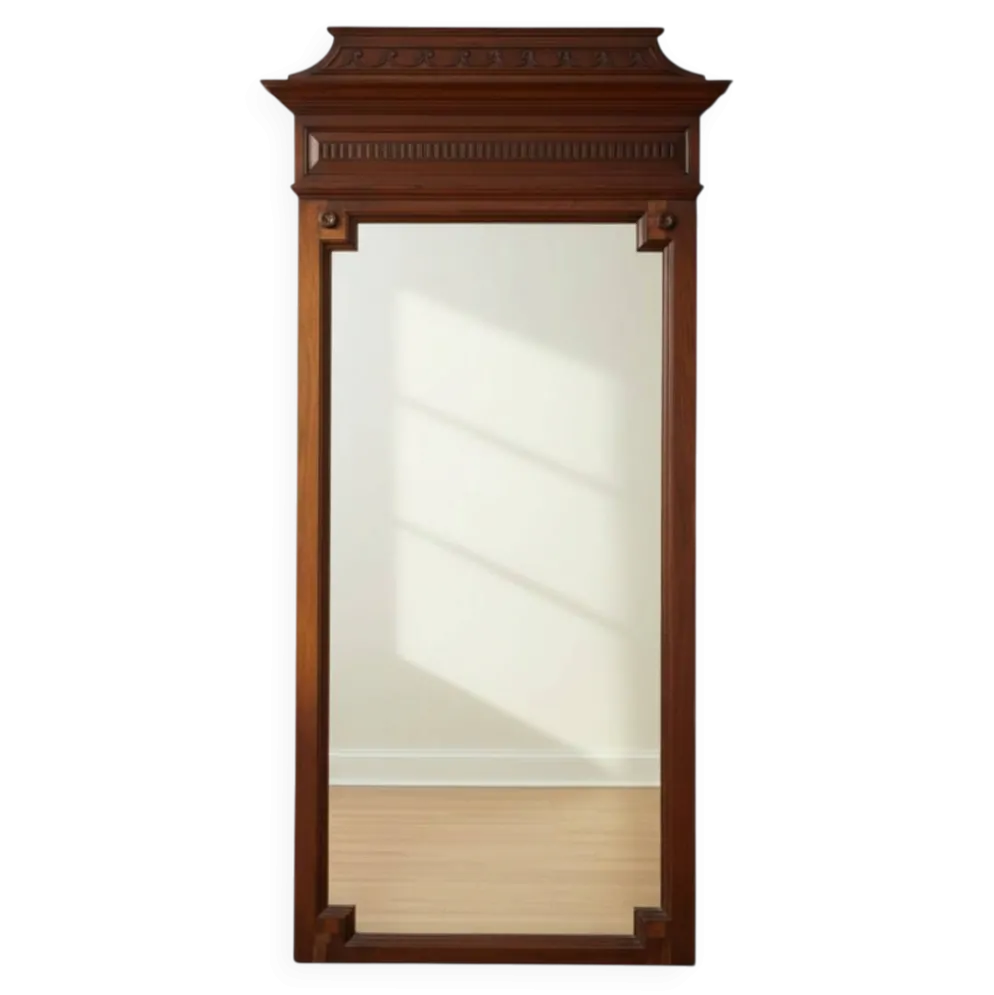 Important miroir trumeau Henri II chêne massif XIXème