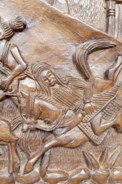 Important Panneau Monoxyle, Bas-Relief Bamoun, Cameroun, Circa 1960