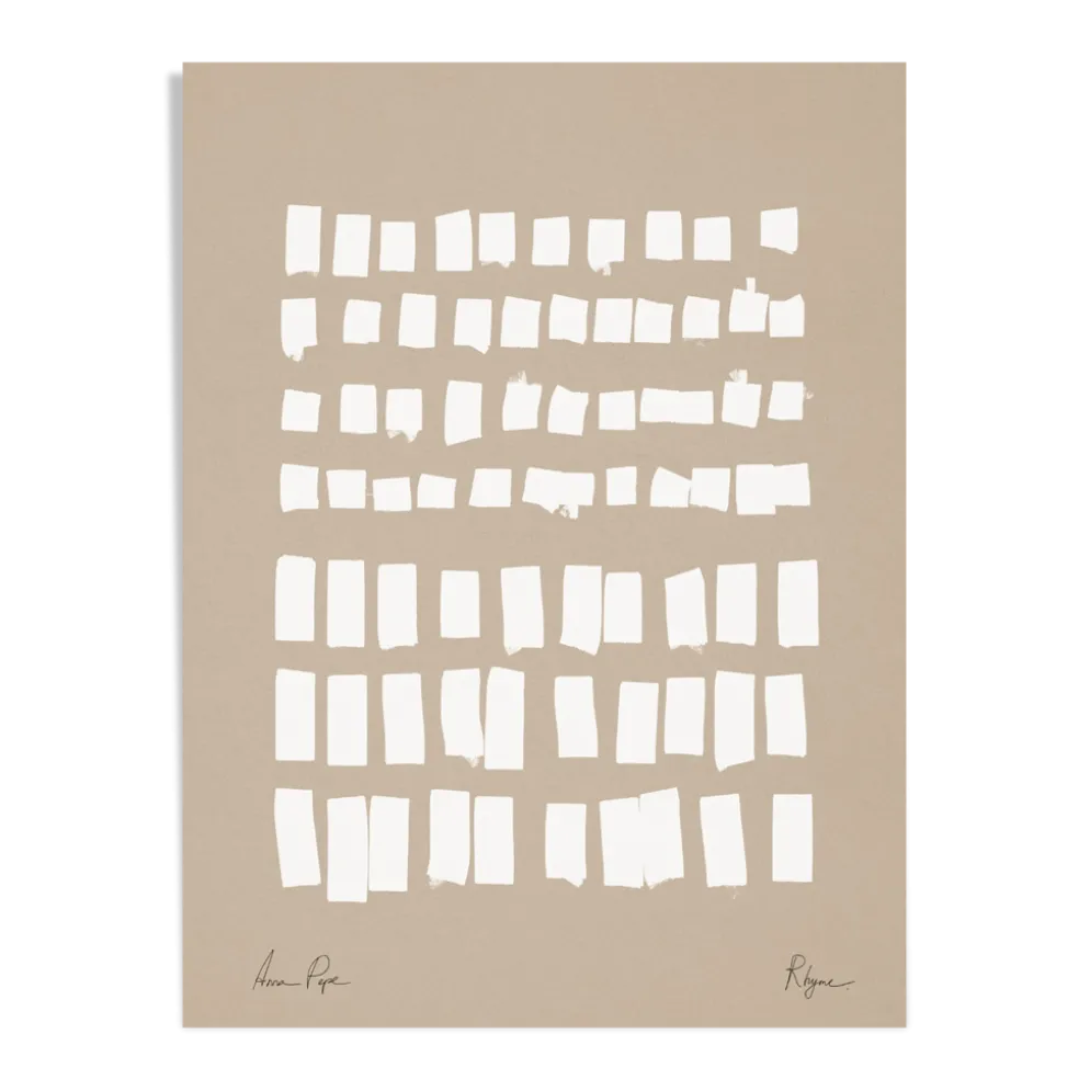 Impression abstraite beige giclée, 50x70cm