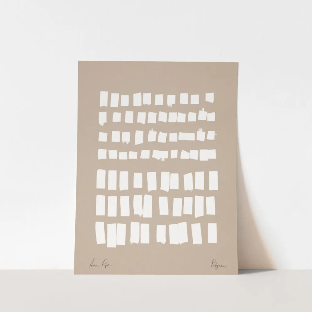 Impression abstraite beige giclée, 50x70cm