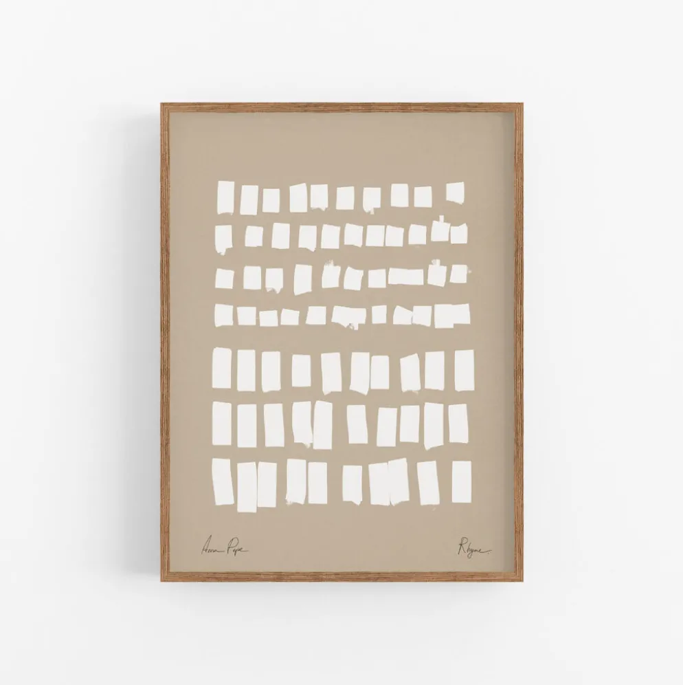 Impression abstraite beige giclée, 50x70cm
