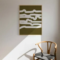 Impression giclée abstraite kaki, 50x70cm