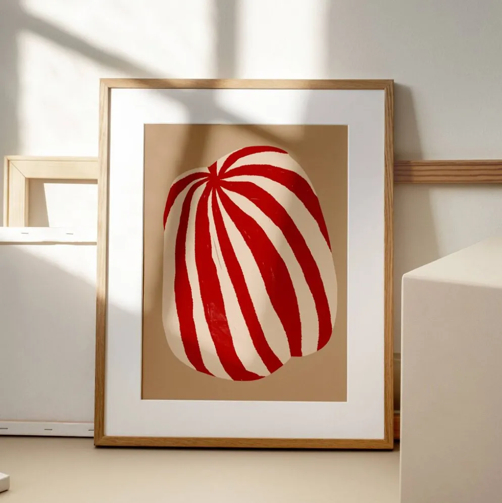 Impression giclée à rayures abstraites, 50x70cm