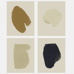 4 impressions giclées abstraites, lot de quatre, A3