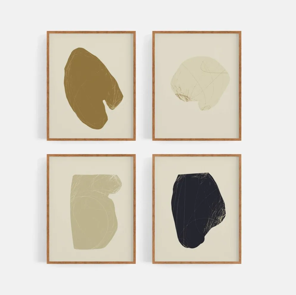 4 impressions giclées abstraites, lot de quatre, A3