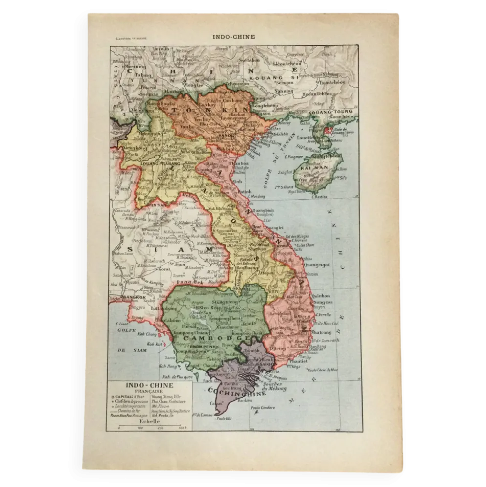 Impression vintage histoire indo-chine
