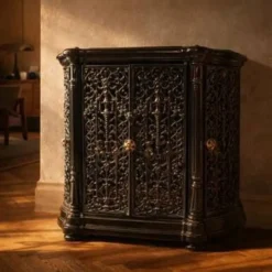 Insert de cheminée décoratif antique en fonte ornée noire style français des années 1900