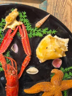 Insolite assiette murale vintage fruits de mer cabinet de curiosités