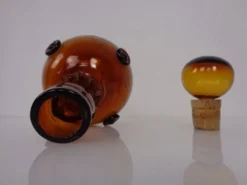 Italian Amber Glass Decanter with Stopper, 1960s