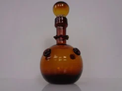 Italian Amber Glass Decanter with Stopper, 1960s