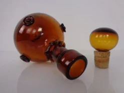 Italian Amber Glass Decanter with Stopper, 1960s