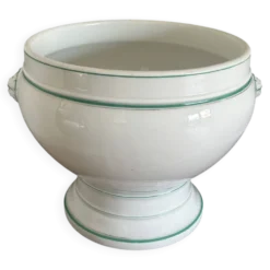 Jardinière ancienne en porcelaine Haviland Limoges – décor vert