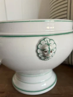 Jardinière ancienne en porcelaine Haviland Limoges – décor vert