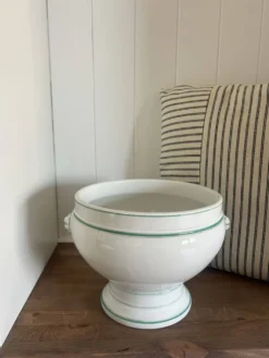 Jardinière ancienne en porcelaine Haviland Limoges – décor vert
