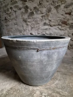 Jardinière ancienne en terre cuite – Cuve à lessive XIXe siècle XXL