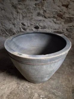 Jardinière ancienne en terre cuite – Cuve à lessive XIXe siècle XXL