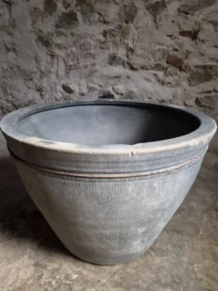 Jardinière ancienne en terre cuite – Cuve à lessive XIXe siècle XXL