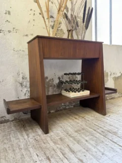 Jardinière années 50 palissandre constructiviste